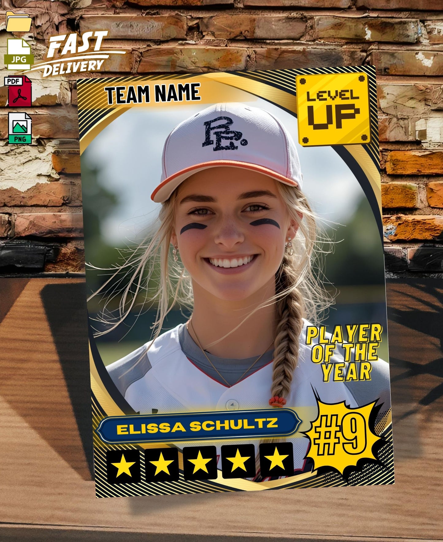 Custom Sports Trading Card — Personalized Athlete Trading Card | Printable for Football, Basketball, Baseball, Softball & All Sports