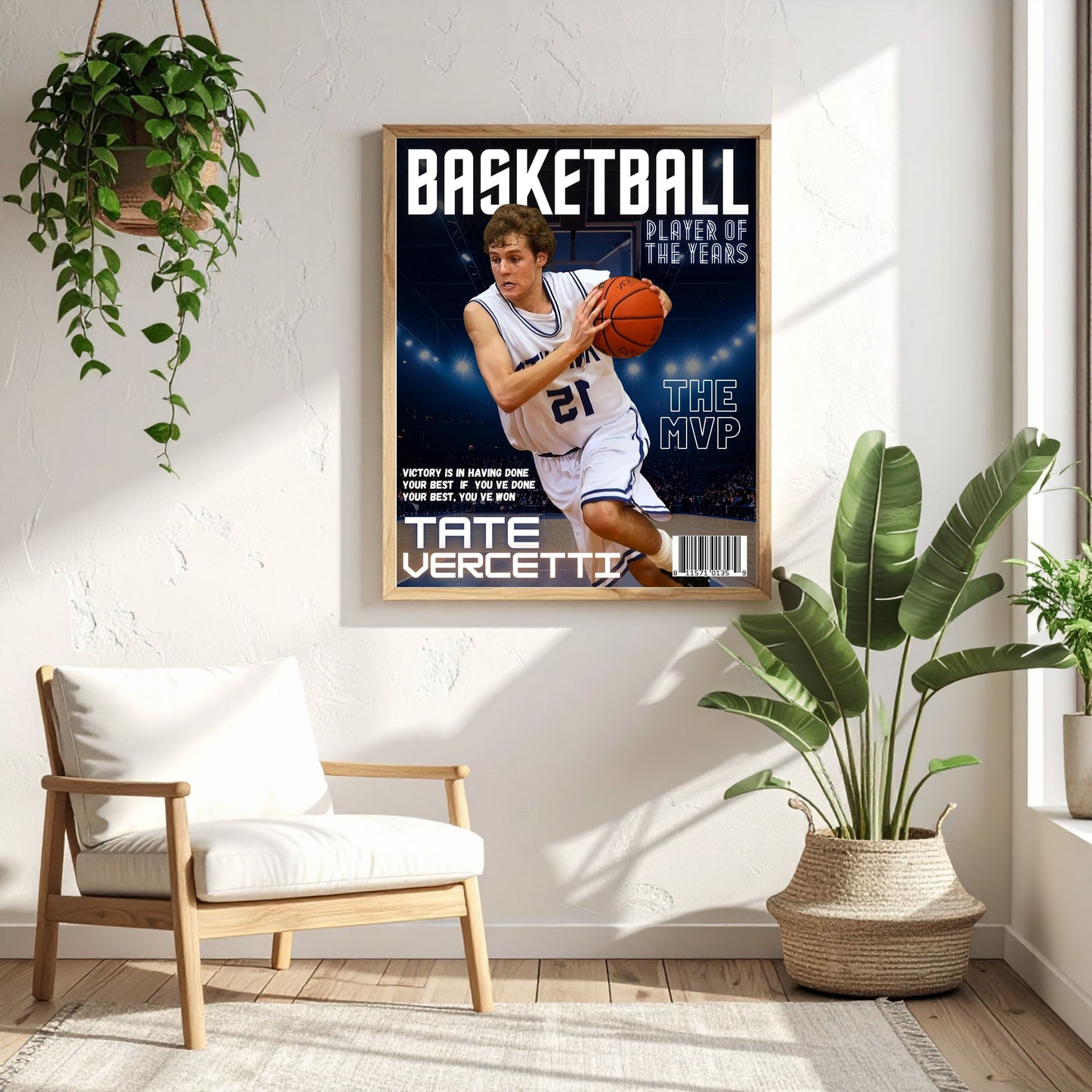 Personalized Basketball Magazine Cover — Custom Sports Poster | Basketball Player Gift