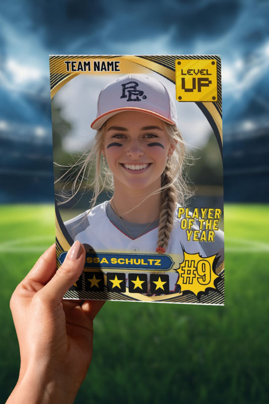 Custom Sports Trading Card — Personalized Athlete Trading Card | Printable for Football, Basketball, Baseball, Softball & All Sports