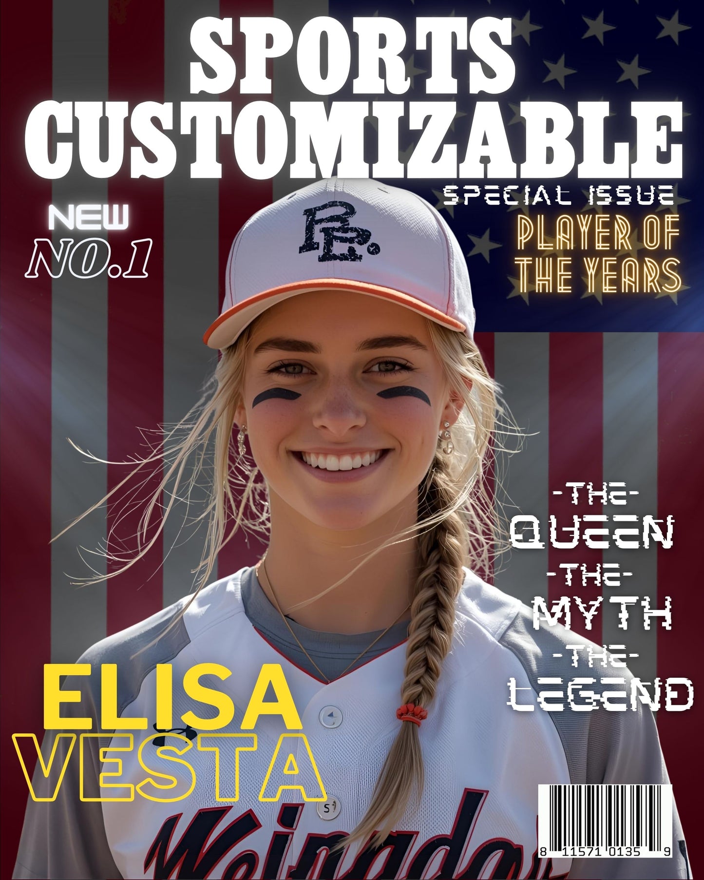 Personalized Sports Magazine Cover Poster – Player of the Year, Perfect Personalized Digital Gift,PRINTABLE