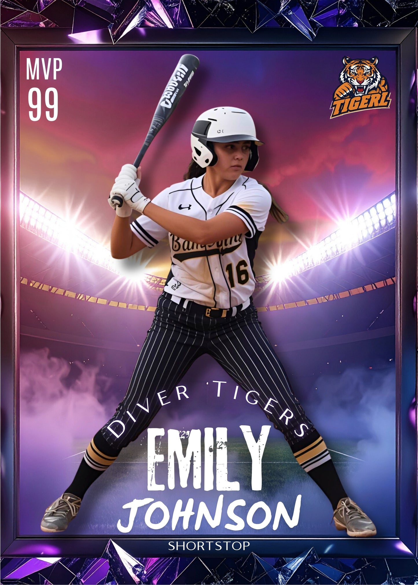 Editable Baseball Trading Card Template – Custom Player Card, Canva Template, Personalized Sports Poster