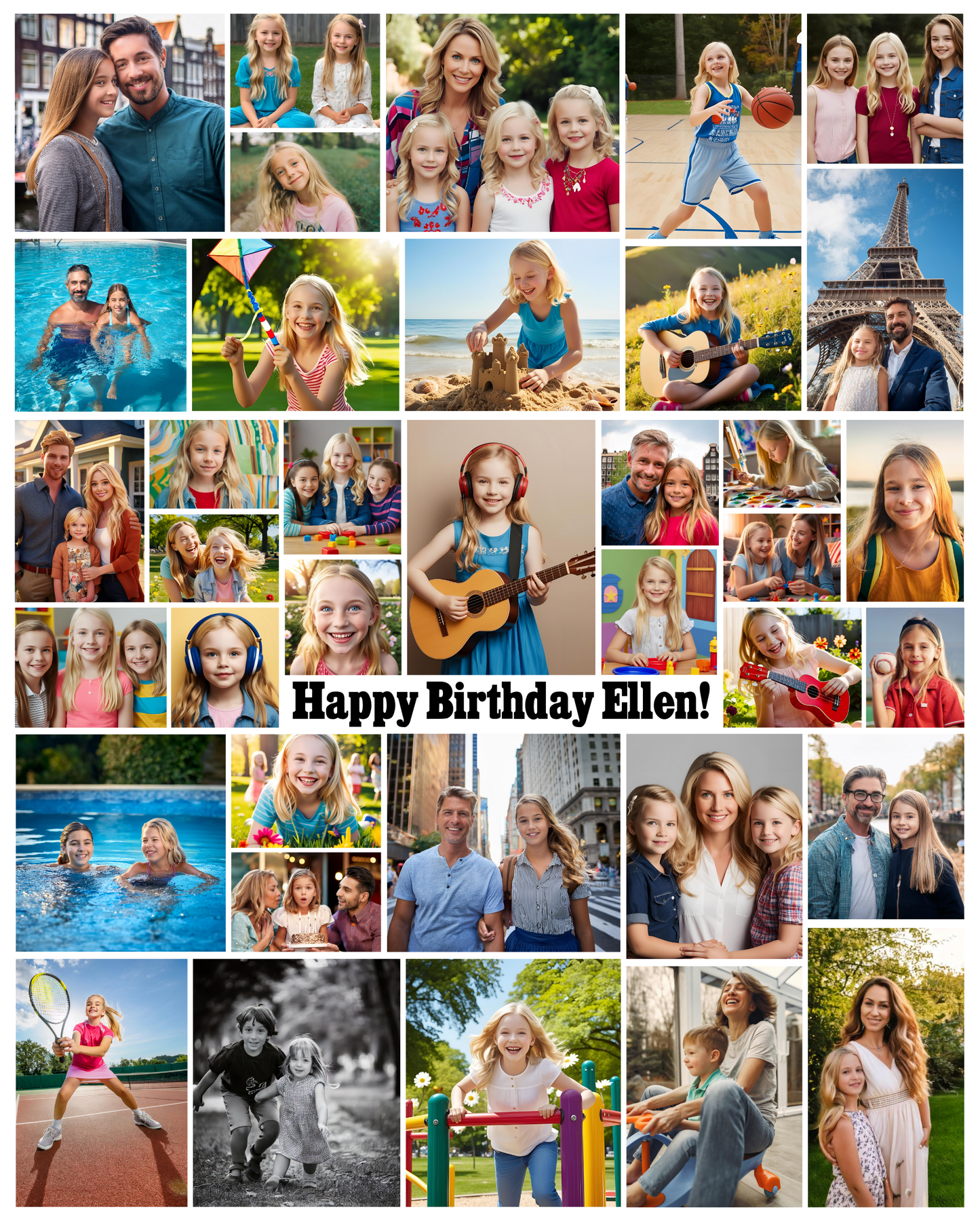 Editable 13th Birthday Photo Collage & Number Poster Template Bundle for Canva PS0370