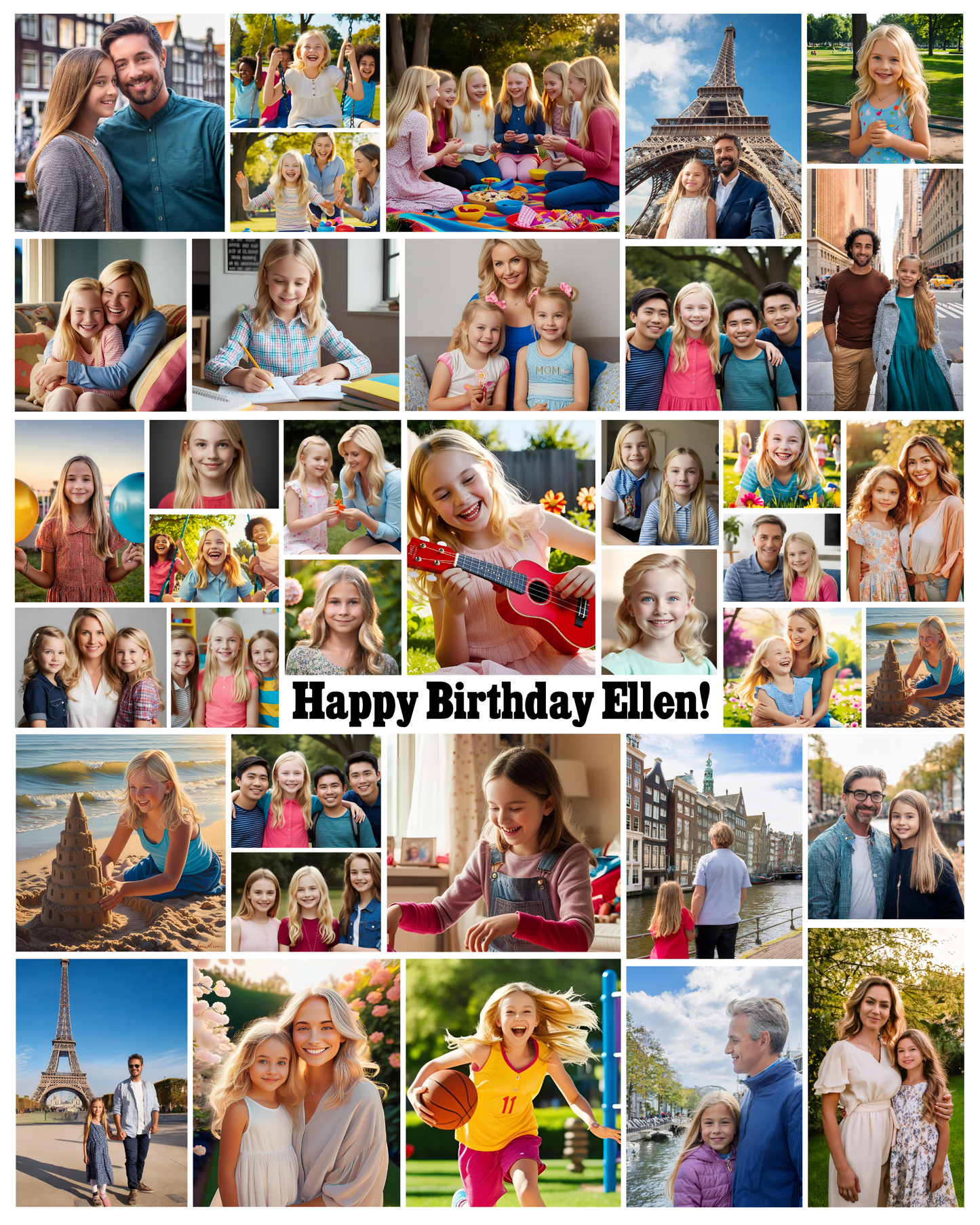 Editable 13th Birthday Photo Collage & Number Poster Template Bundle for Canva PS0370
