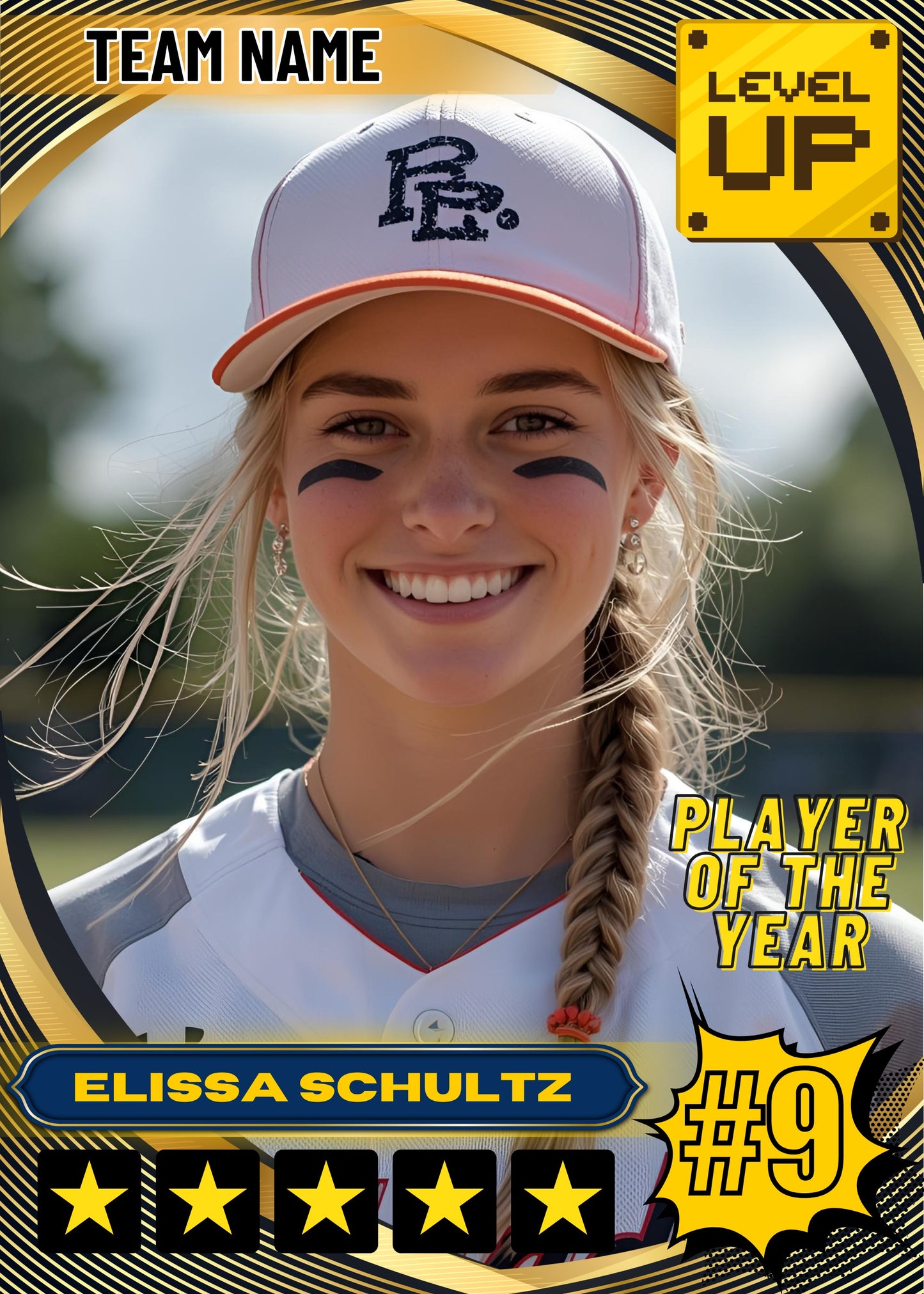Custom Sports Trading Card — Personalized Athlete Trading Card | Printable for Football, Basketball, Baseball, Softball & All Sports