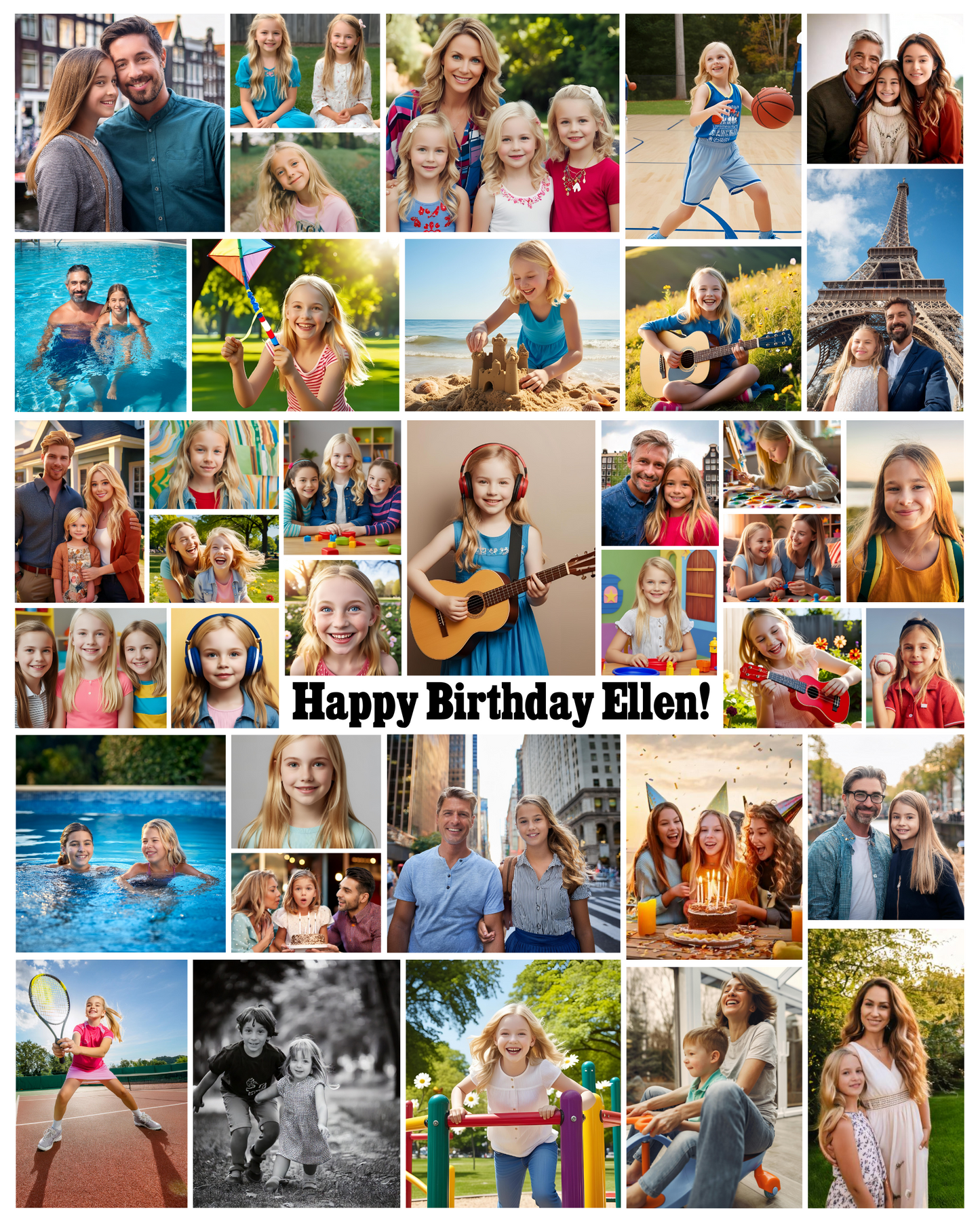 Editable 11th Birthday Photo Collage & Number Poster Template Bundle for Canva PC0364