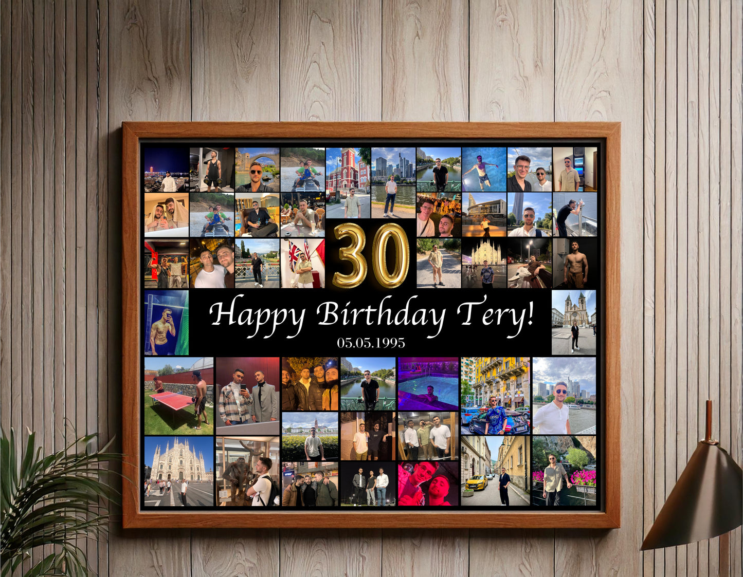 Editable 30th Birthday Photo Collage Canva Template PC0192