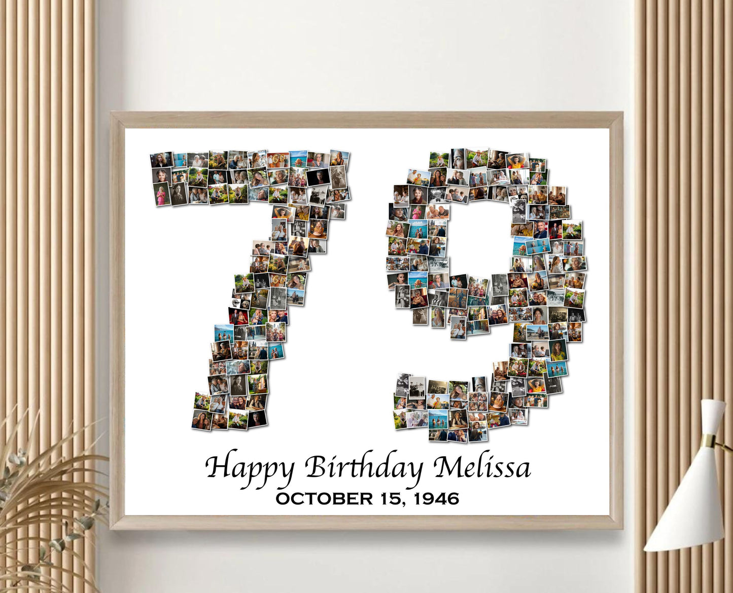 Custom 79th Birthday Gift - Number Photo Collage