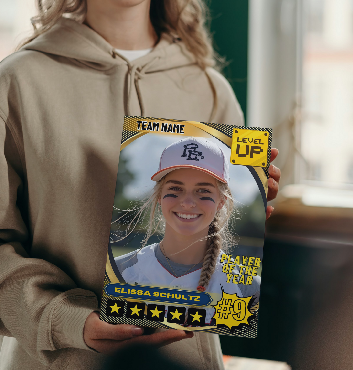 Custom Sports Trading Card — Personalized Athlete Trading Card | Printable for Football, Basketball, Baseball, Softball & All Sports