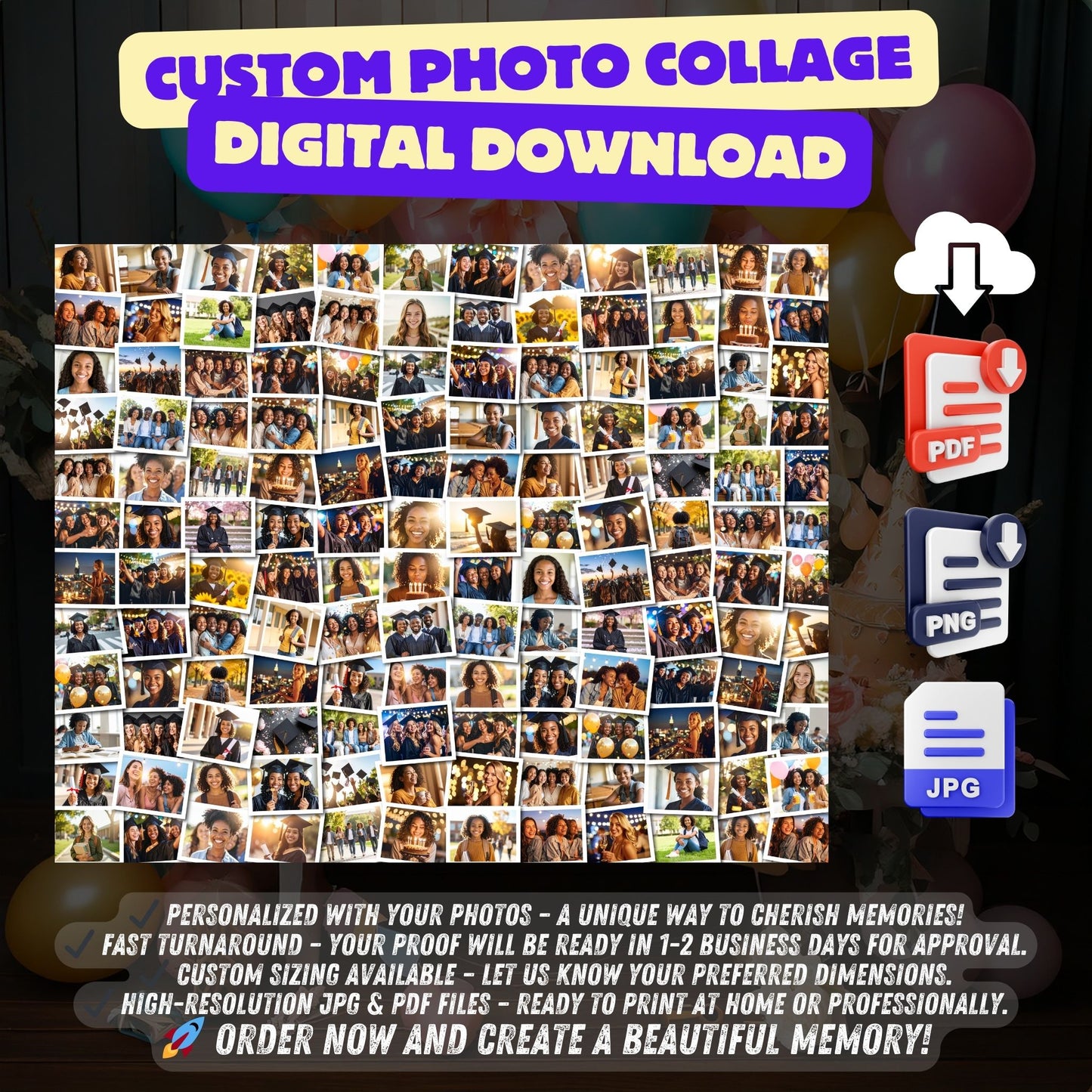 Custom Photo Collage – Personalized Birthday, Anniversary, Graduation & Special Occasion Gift
