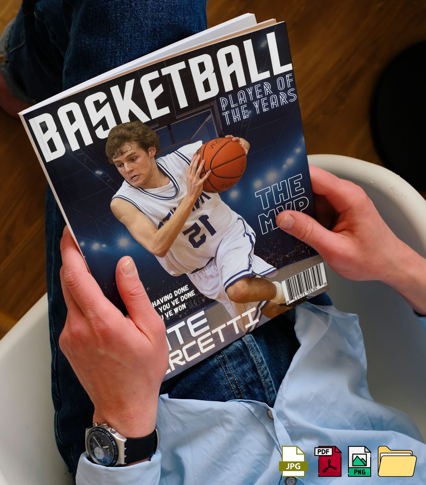 Personalized Basketball Magazine Cover — Custom Sports Poster | Basketball Player Gift