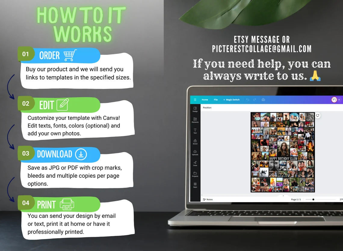 Editable 13th Birthday Photo Collage Canva Template PC0171