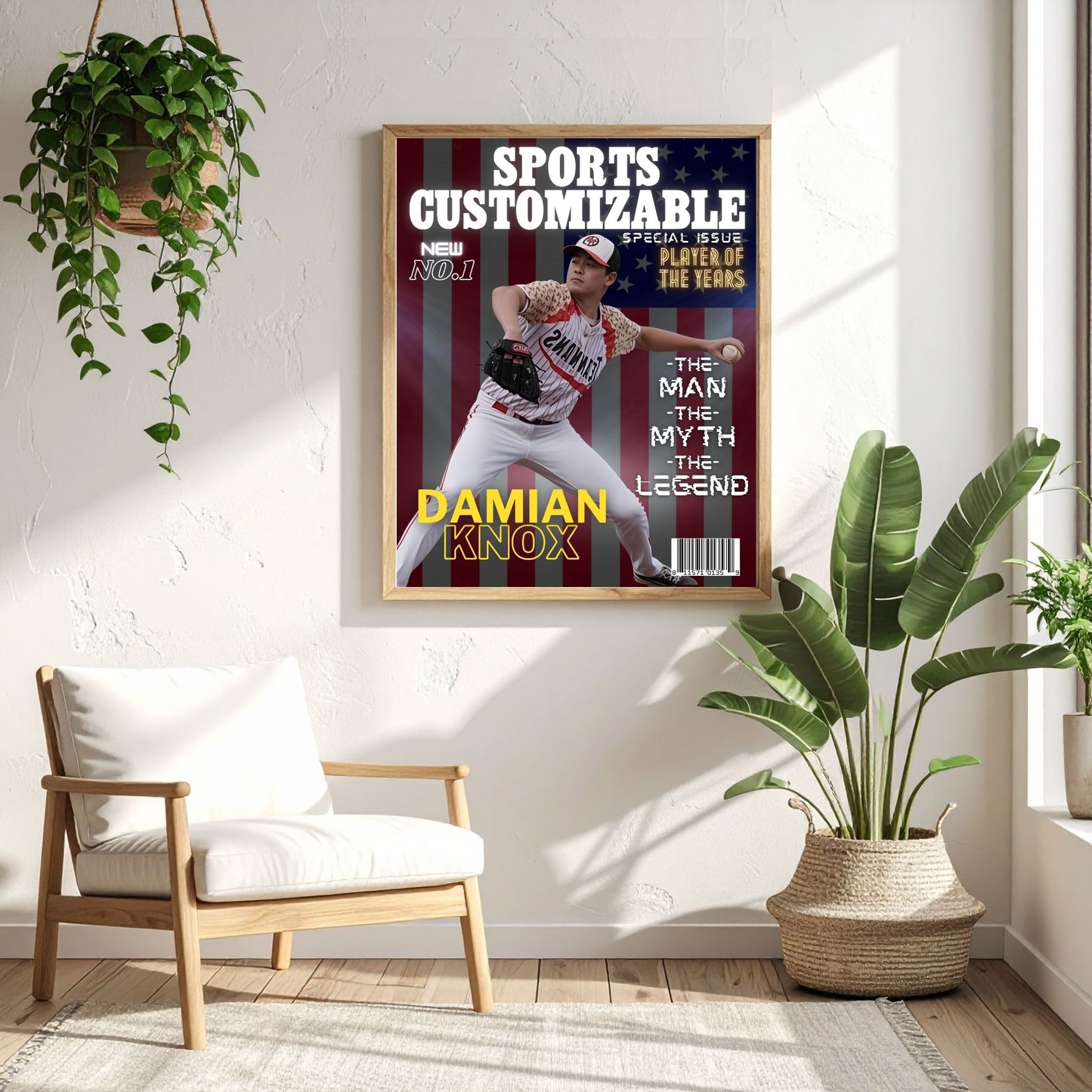 Personalized Sports Magazine Cover Poster – Player of the Year, Perfect Personalized Digital Gift,PRINTABLE