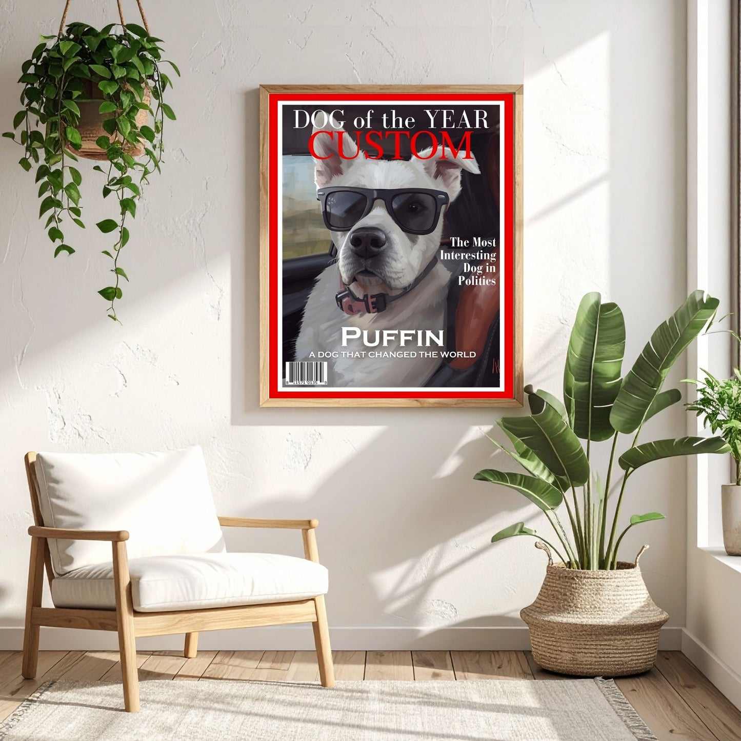 Custom Dog Magazine Cover, Personalized Dog of the Year, Pet Portrait Printable, Funny Pet Gift