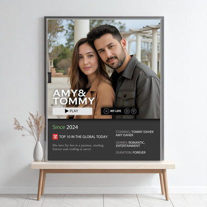 Personalized Love Story Movie Poster: Custom Couple Gift (Digital Printable)