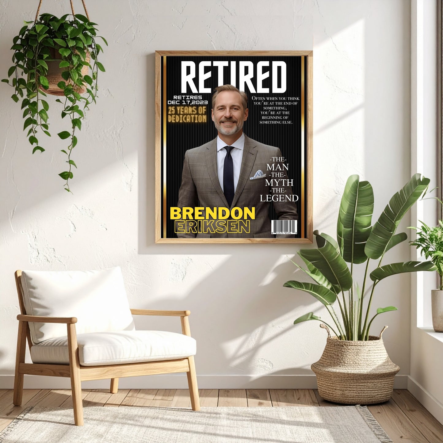 Personalized Retirement Magazine Cover — Custom Digital Poster, Funny & Unique Retirement Gift