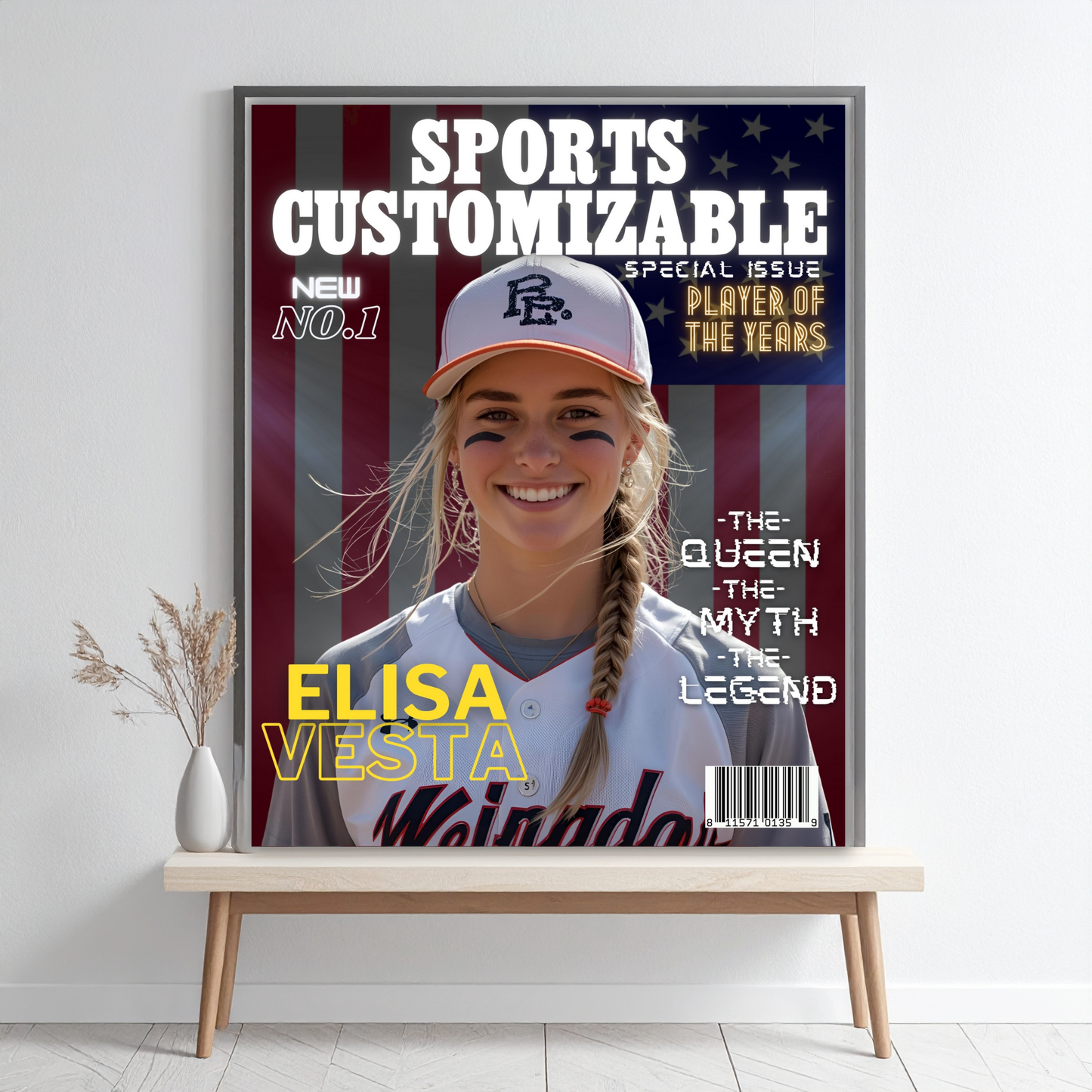 Personalized Sports Magazine Cover Poster – Player of the Year, Perfect Personalized Digital Gift,PRINTABLE
