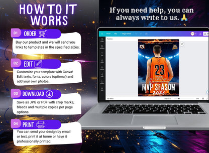 Editable Baseball Trading Card Template – Custom Player Card, Canva Template, Personalized Sports Poster