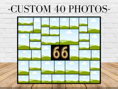 Editable 66th Birthday Photo Collage Canva Template PC0173