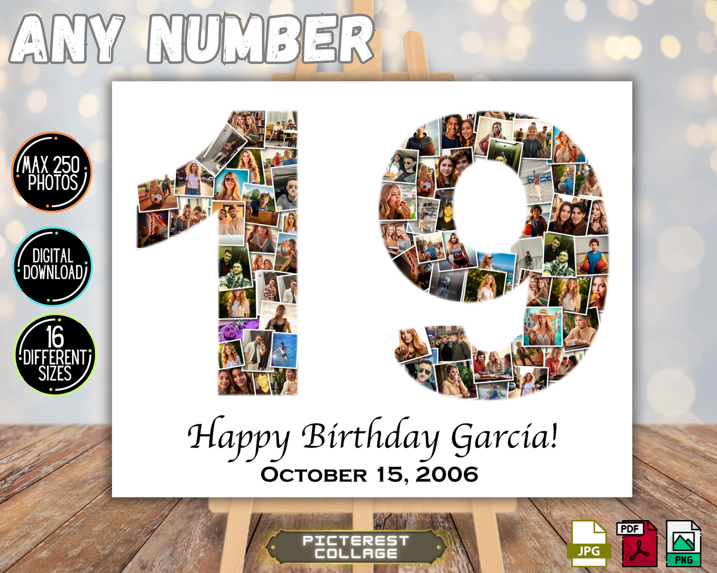 Individuelles Geschenk zum 70. Geburtstag – Zahlen-Fotocollage