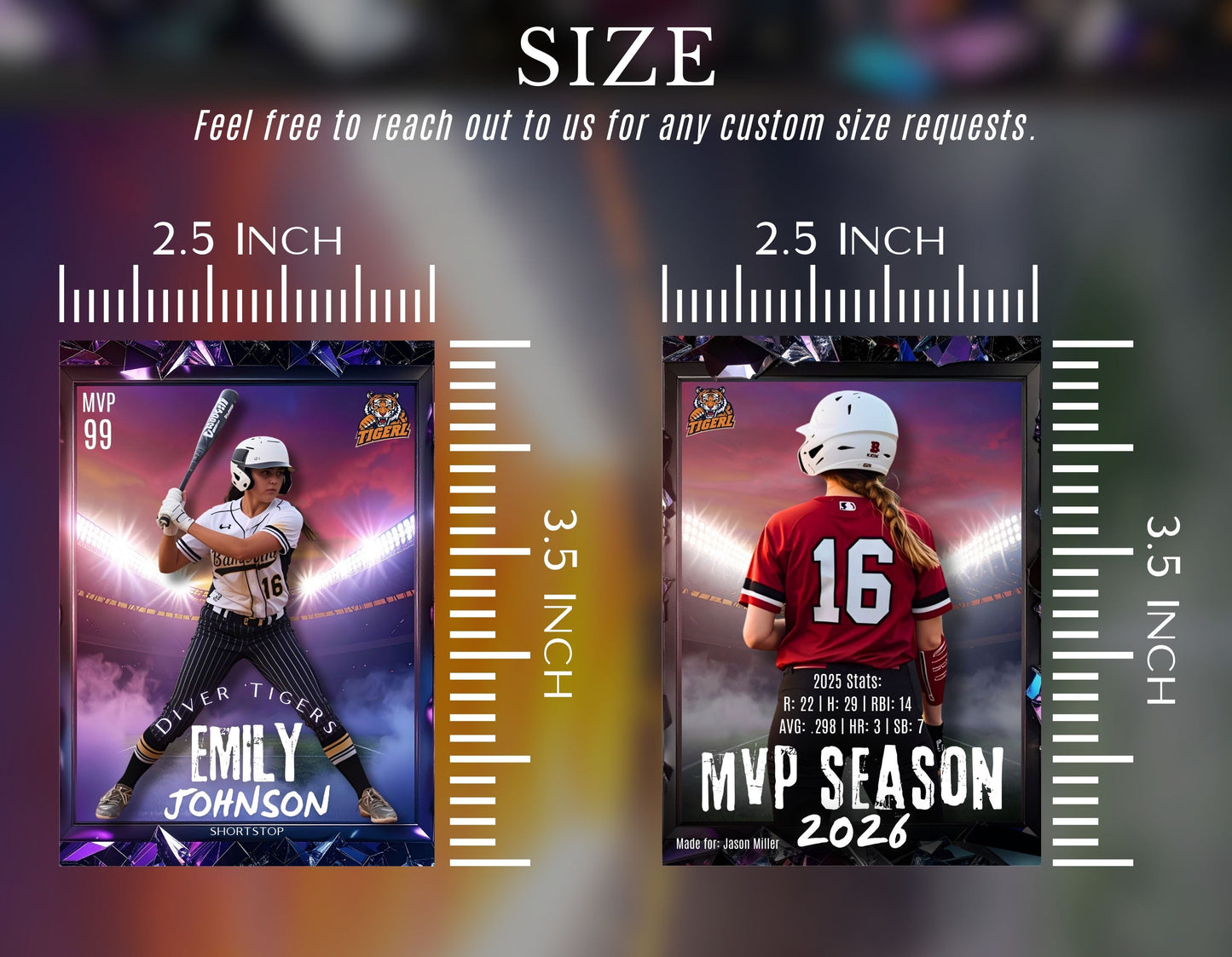 Editable Baseball Trading Card Template – Custom Player Card, Canva Template, Personalized Sports Poster