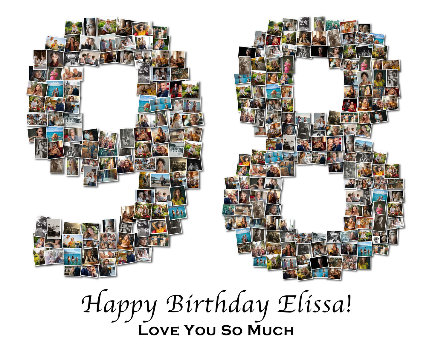 Individuelles Geschenk zum 70. Geburtstag – Zahlen-Fotocollage