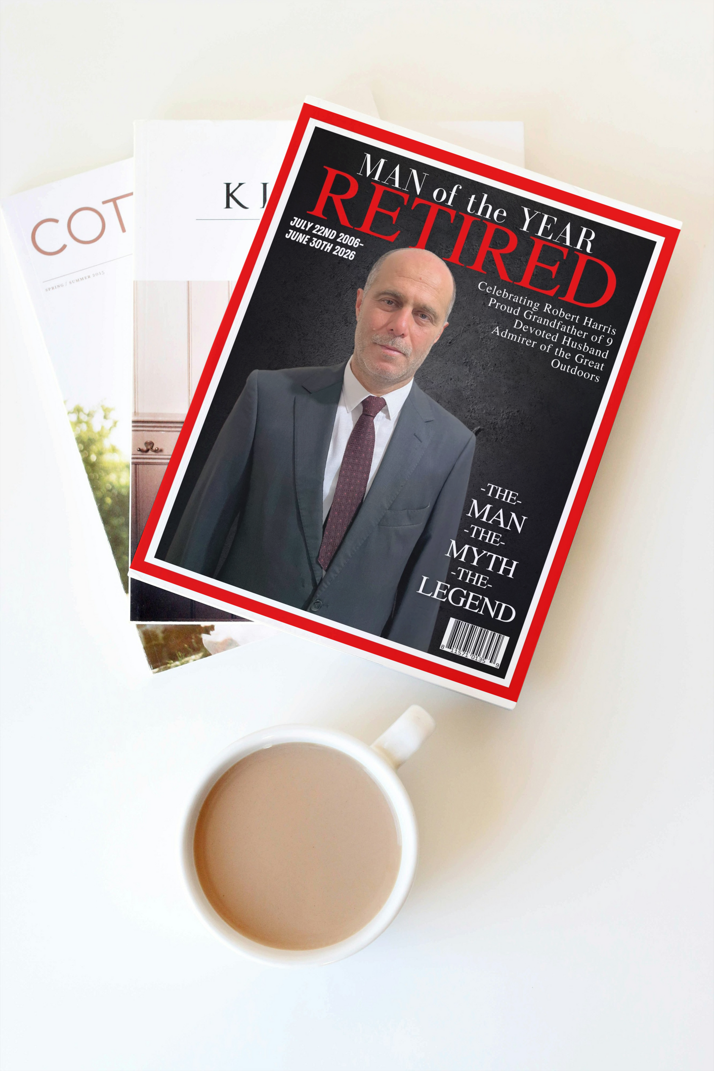 Personalized Retirement Magazine Cover Poster – Custom Man/Woman of the Year Gift, Digital Download