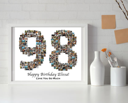 Individuelles Geschenk zum 70. Geburtstag – Zahlen-Fotocollage