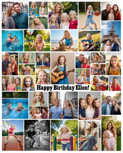 Editable 10th Birthday Photo Collage & Number Poster Template Bundle for Canva PS0366