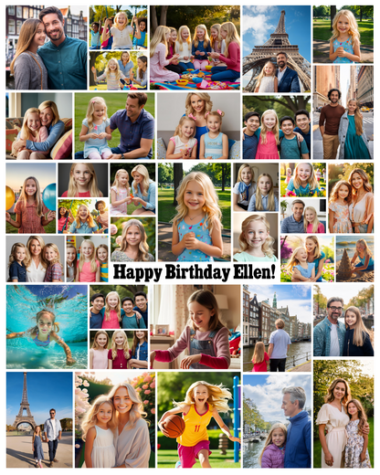 Editable 10th Birthday Photo Collage & Number Poster Template Bundle for Canva PS0366