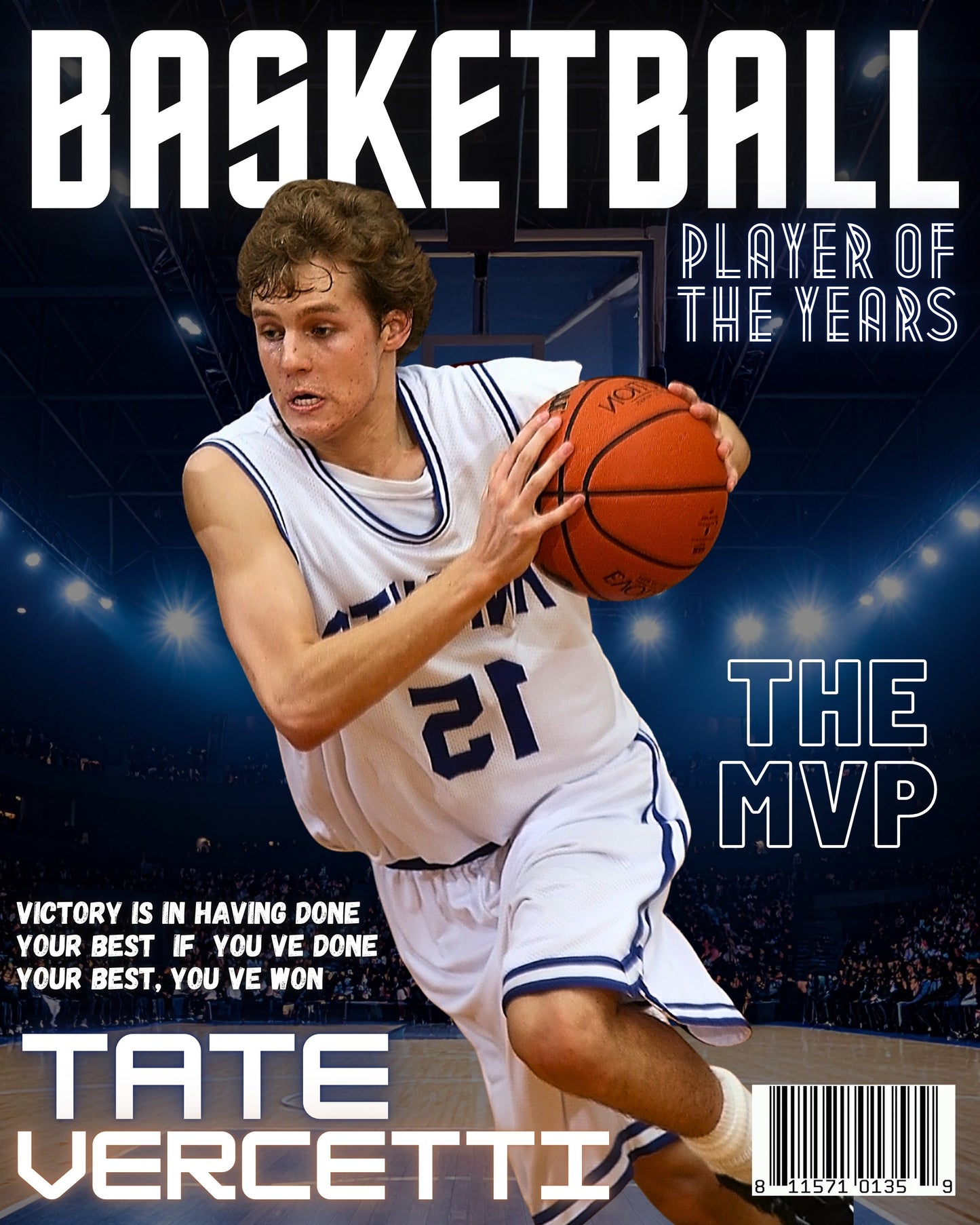 Personalized Basketball Magazine Cover — Custom Sports Poster | Basketball Player Gift