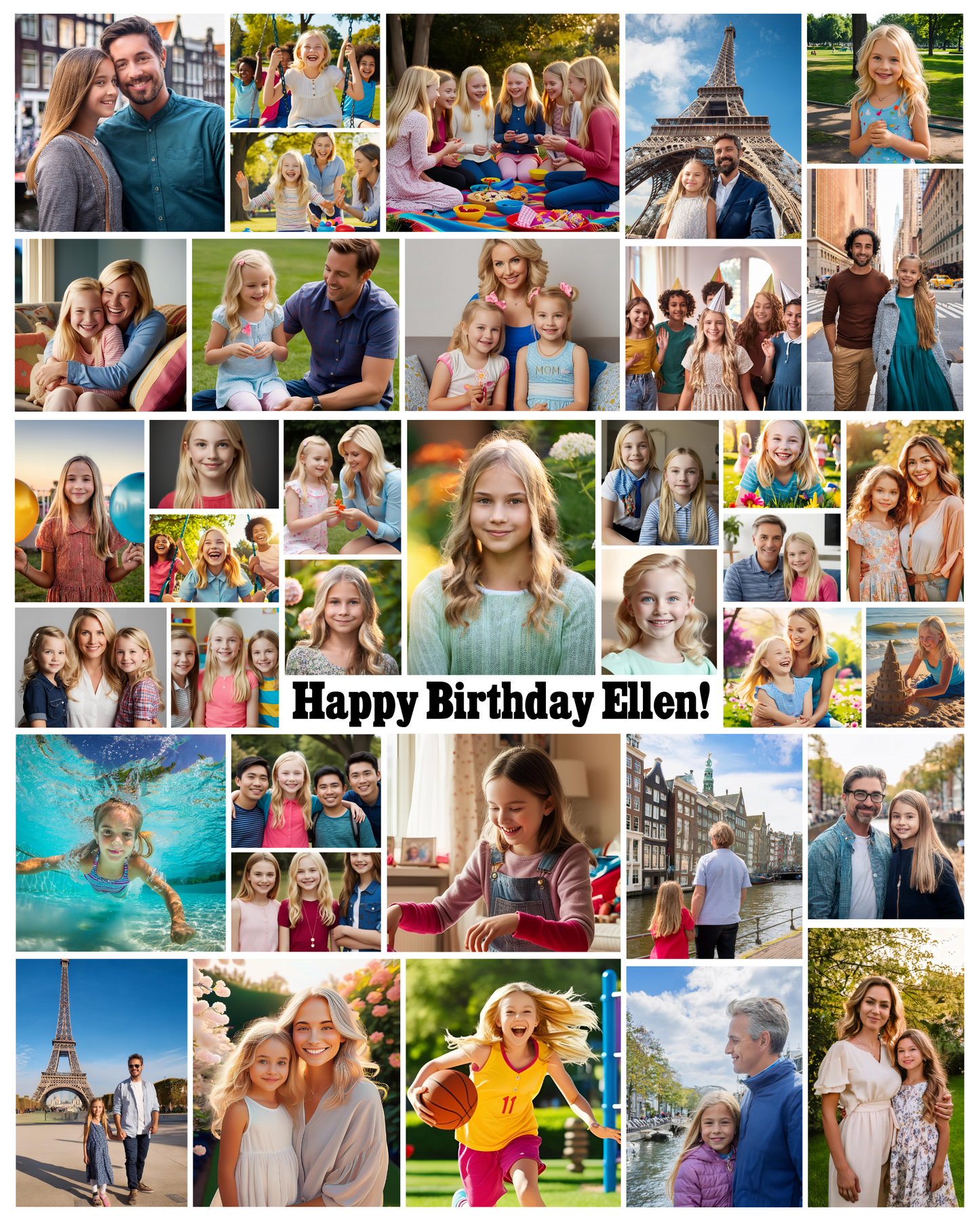 Editable 11th Birthday Photo Collage & Number Poster Template Bundle for Canva PC0364