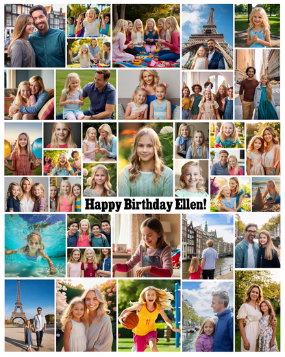 Editable 11th Birthday Photo Collage & Number Poster Template Bundle for Canva PC0364