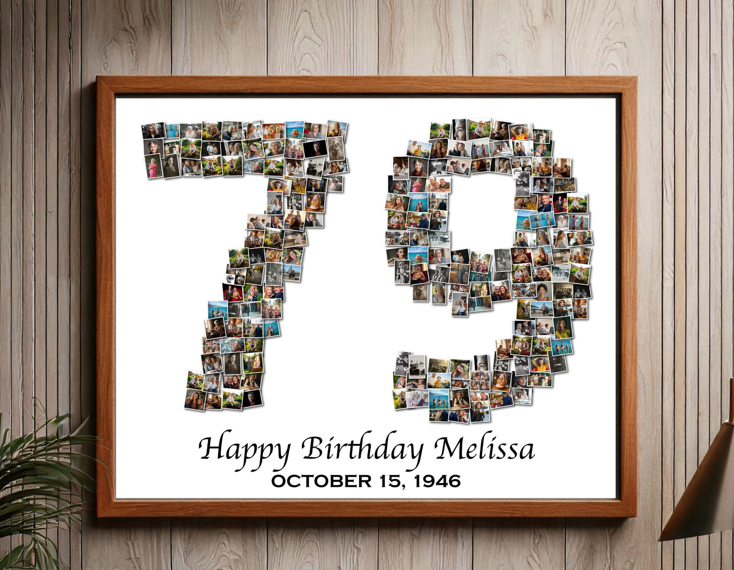 Custom 79th Birthday Gift - Number Photo Collage