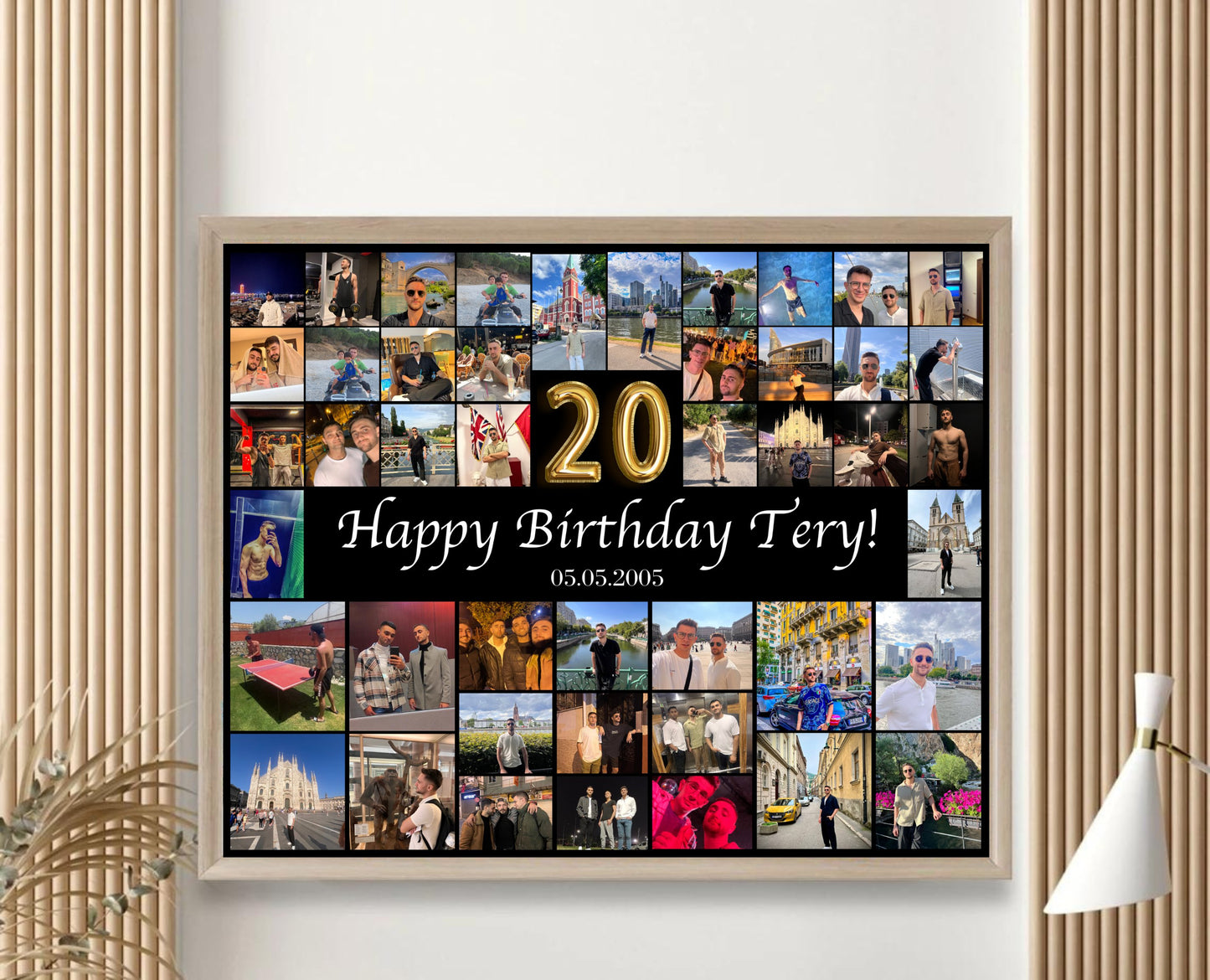 Editable 20th Birthday Photo Collage Canva Template PC0161
