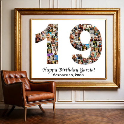 Individuelles Geschenk zum 70. Geburtstag – Zahlen-Fotocollage