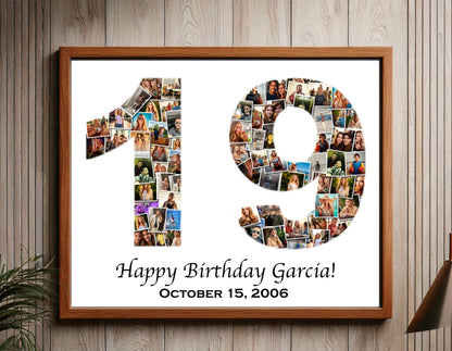 Individuelles Geschenk zum 70. Geburtstag – Zahlen-Fotocollage
