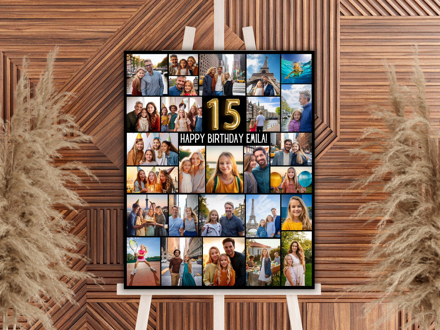 Editable 15th Birthday Photo Collage - Canva Template