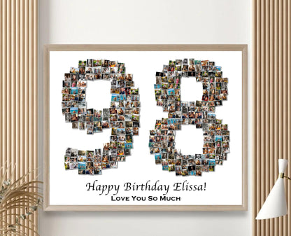 Individuelles Geschenk zum 70. Geburtstag – Zahlen-Fotocollage