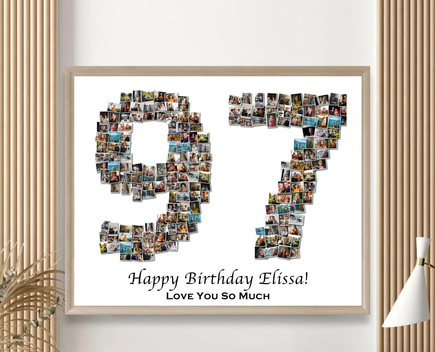 Custom 97th Birthday Gift - Number Photo Collage