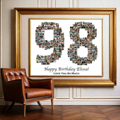 Individuelles Geschenk zum 70. Geburtstag – Zahlen-Fotocollage