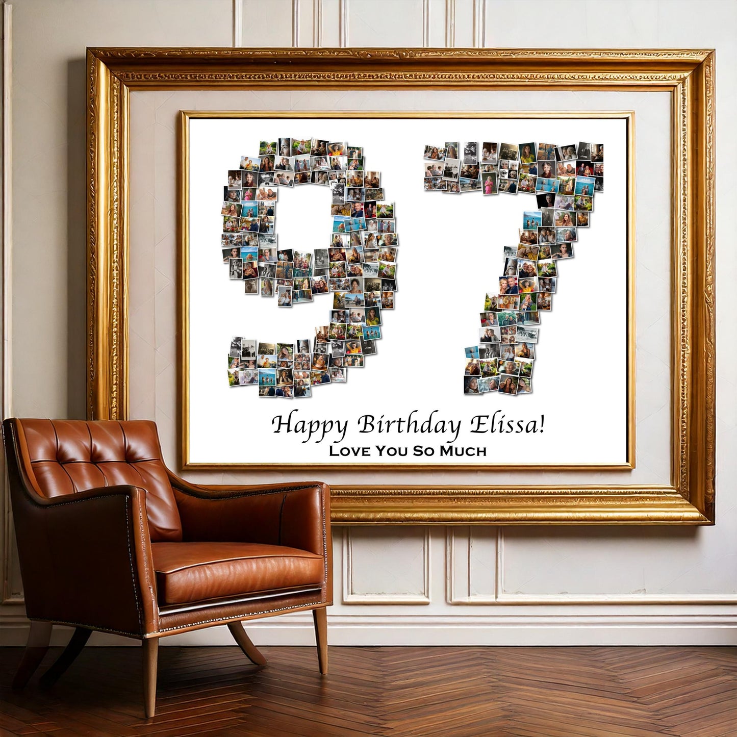 Custom 97th Birthday Gift - Number Photo Collage