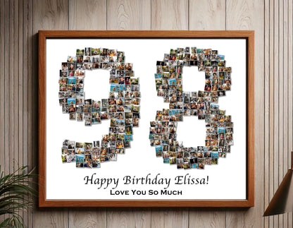 Individuelles Geschenk zum 70. Geburtstag – Zahlen-Fotocollage