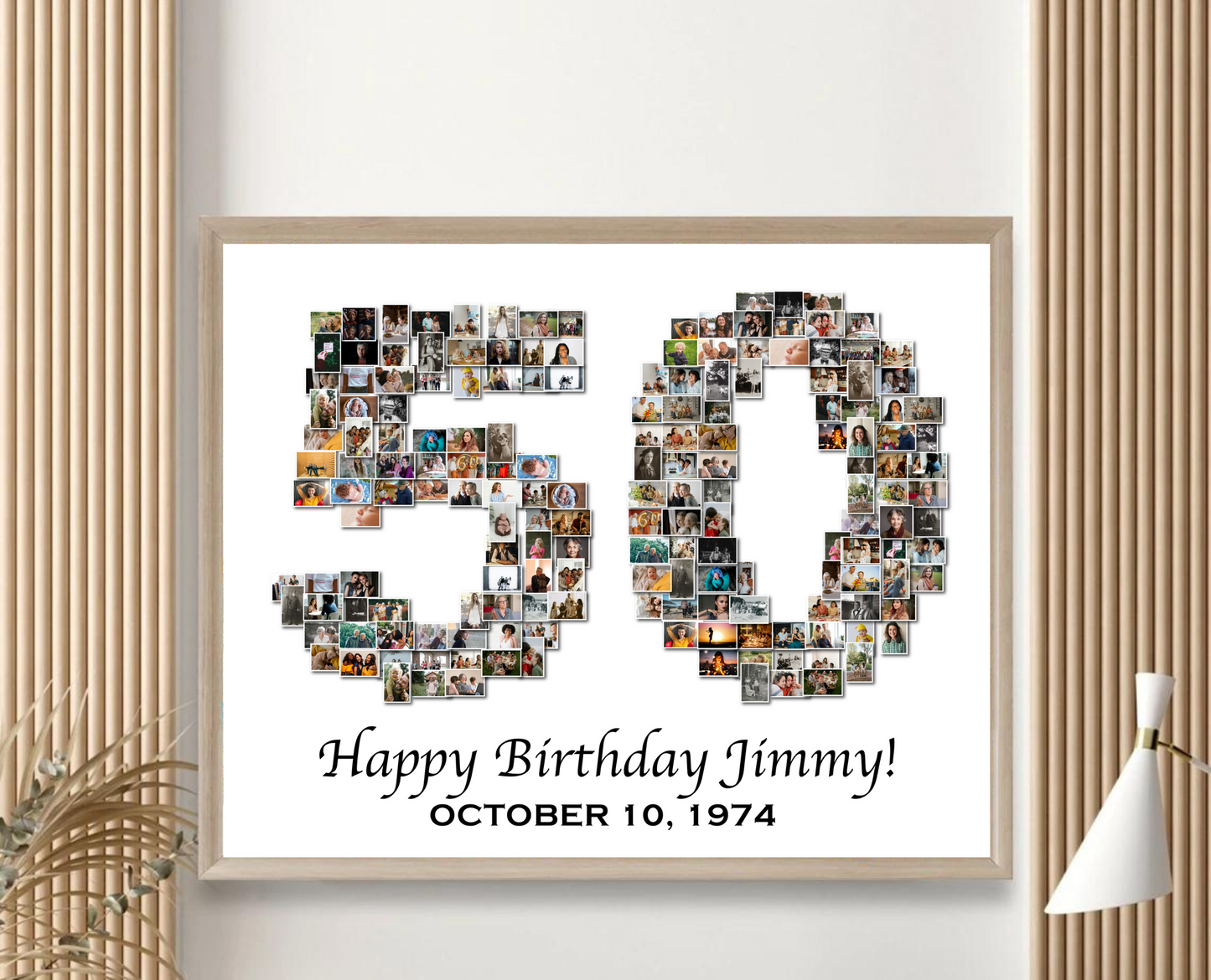 60th Birthday Photo Collage - Any Number (1-100) Photo Collage - Printable Digital File