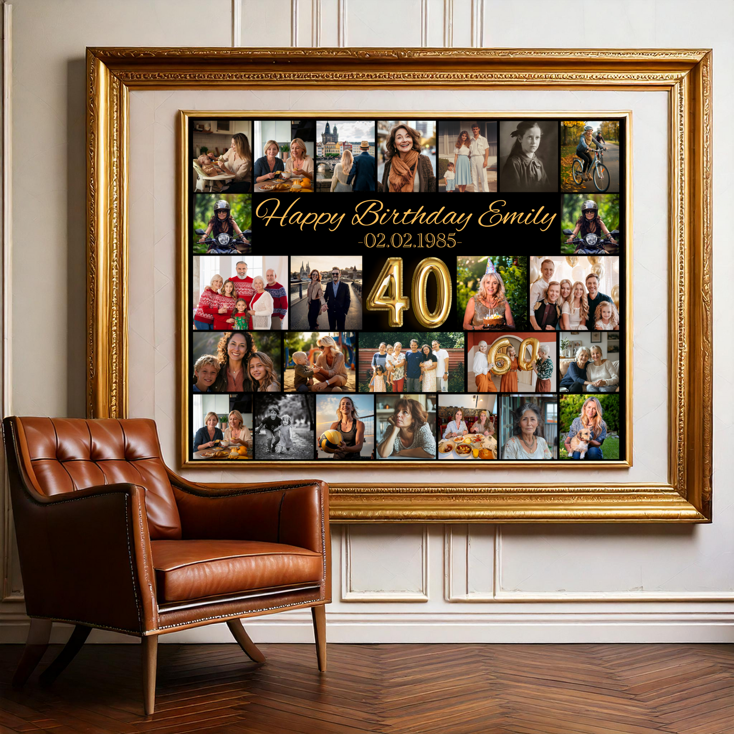Editable 40th Birthday Photo Collage Canva Template