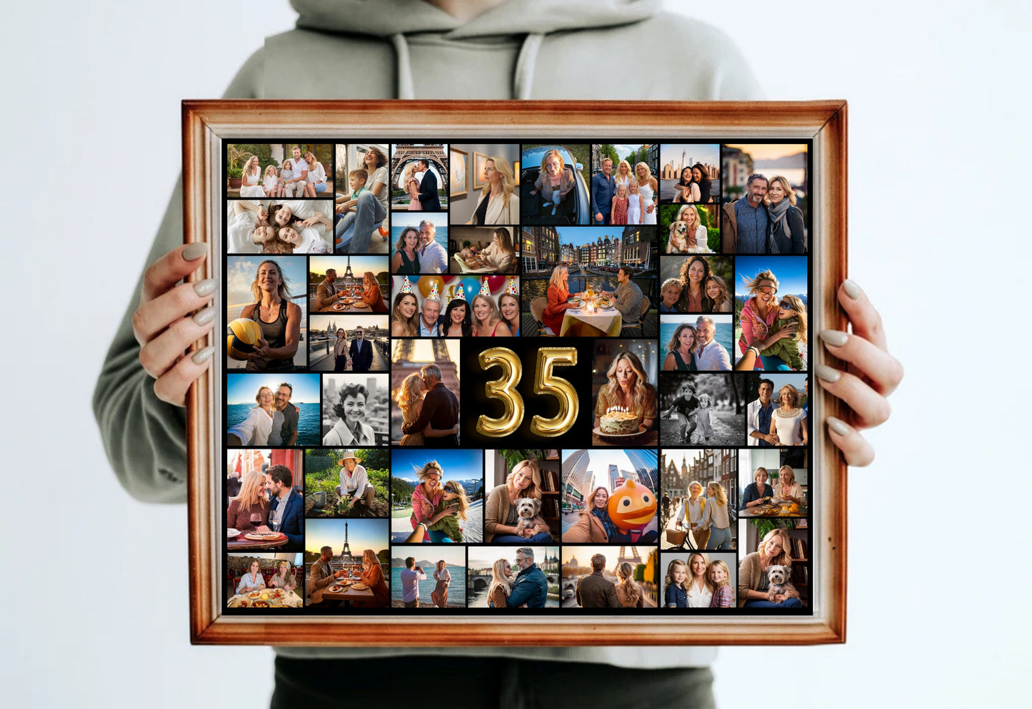 Editable 35th Birthday Photo Collage Canva Template PC0183