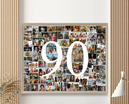 90th Birthday Story Photo Collage - Any Number (1-100) Photo Collage - Printable Digital File