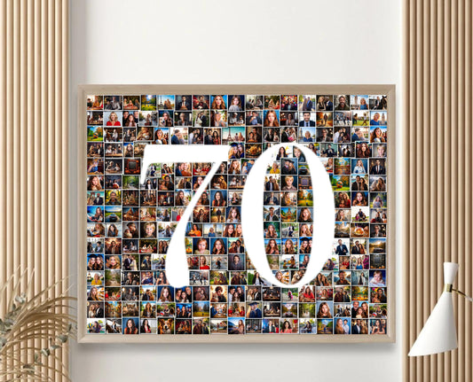 70th Birthday Photo Collage - Any Number (1-100) Photo Collage - Printable Digital File