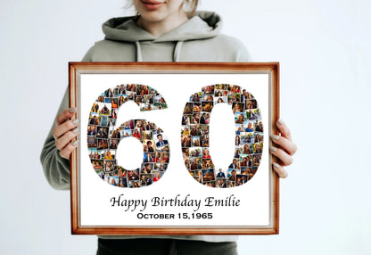 50th Birthday Photo Collage - Any Number (1-100) Photo Collage - Printable Digital File