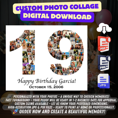 Individuelles Geschenk zum 70. Geburtstag – Zahlen-Fotocollage