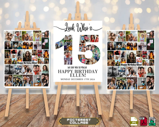 SET 15th Birthday Photo Collage - Canva Editable Template